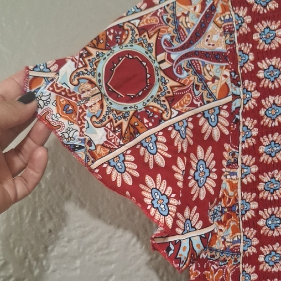 Red Patterned Women's Dress Size L - Picture 3 of 12